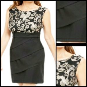 Connected Apparel embroidered tiered sheath dress